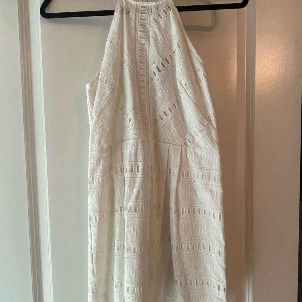 LOFT mini white eyelet dress size 2P